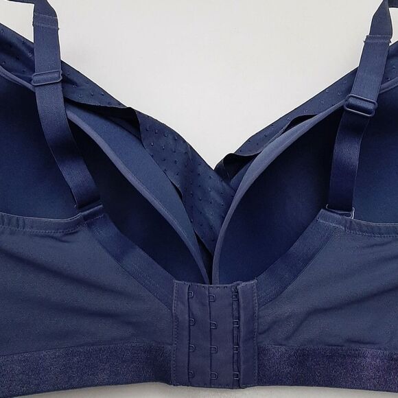DEESSE Satin Lounge Bra Embroidered Dot Blue Sz 40 G - Picture 10 of 15